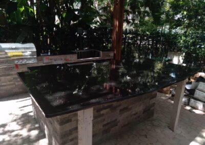 black granite outdoor countertop | Stone saver