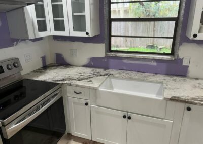 Antoinette leathered granite kitchen countertop